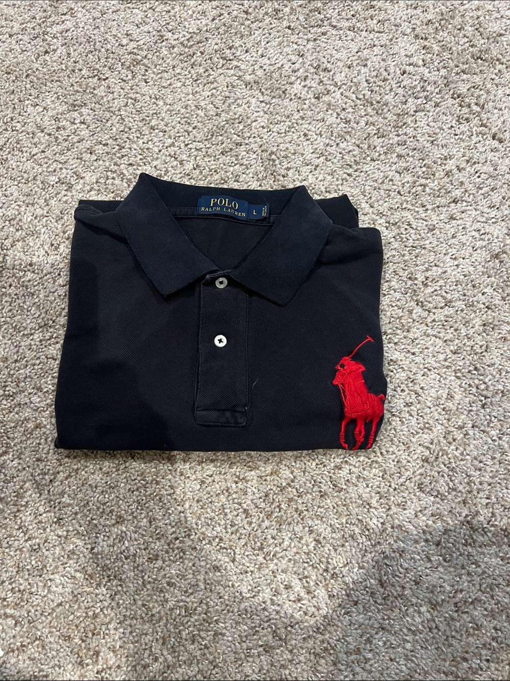 Polo by Ralph Lauren Black Polo with Red Pony Logo